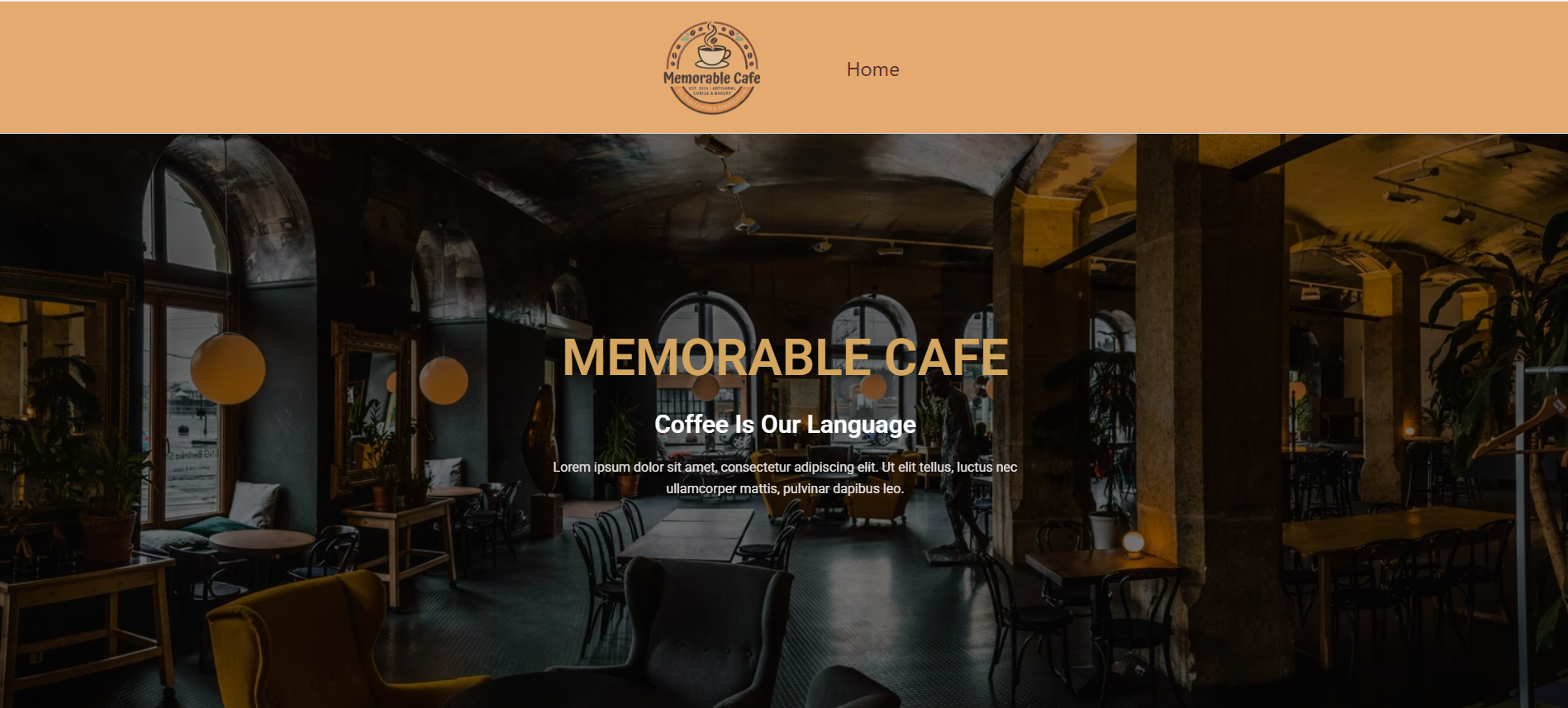 Memorable Cafe Landing Page